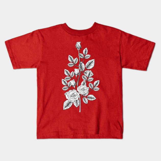 Vintage Rose Kids T-Shirt by SWON Design